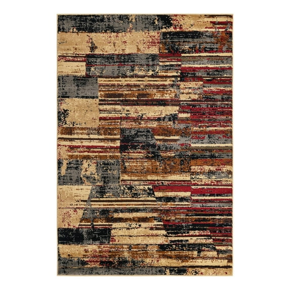 Unique Loom Saturn Collection Area Rug - Vue (4' x 6' Rectangle Multi/Beige)
