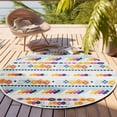 thumbnail image 1 of Unique Loom Aruba Outdoor Collection Area Rug - Savaneta (5' 3" Round Blue/Ivory), 1 of 6