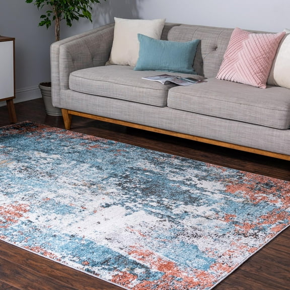 Unique Loom Leipzig Collection Area Rug - Saxony (4' 1" x 6' 1" Rectangle Multi/Black)