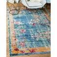 thumbnail image 1 of Unique Loom Scena Austin Rug Blue/Beige 10' x 13' 1" Border Bohemian Perfect For Living Room Bed Room Dining Room Office, 1 of 6