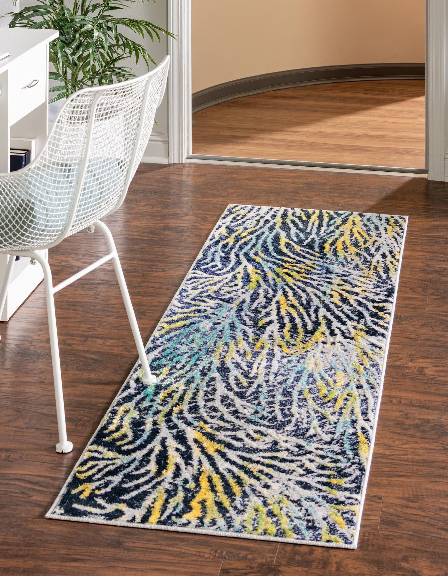 Unique Loom Ariel Teppich-Läufer – Modernes Küsten-Design, 60 X 180 Cm, Mehrfarbig, Polypropylen/Polyester
