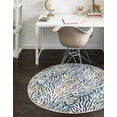thumbnail image 1 of Unique Loom Ariel Collection Area Rug - Seaweed (7' Round Blue/Ivory), 1 of 7
