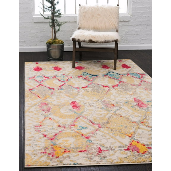 Unique Loom Sedona Collection Area Rug - Canyon (7' 1" x 10' Rectangle Beige/Light Blue)