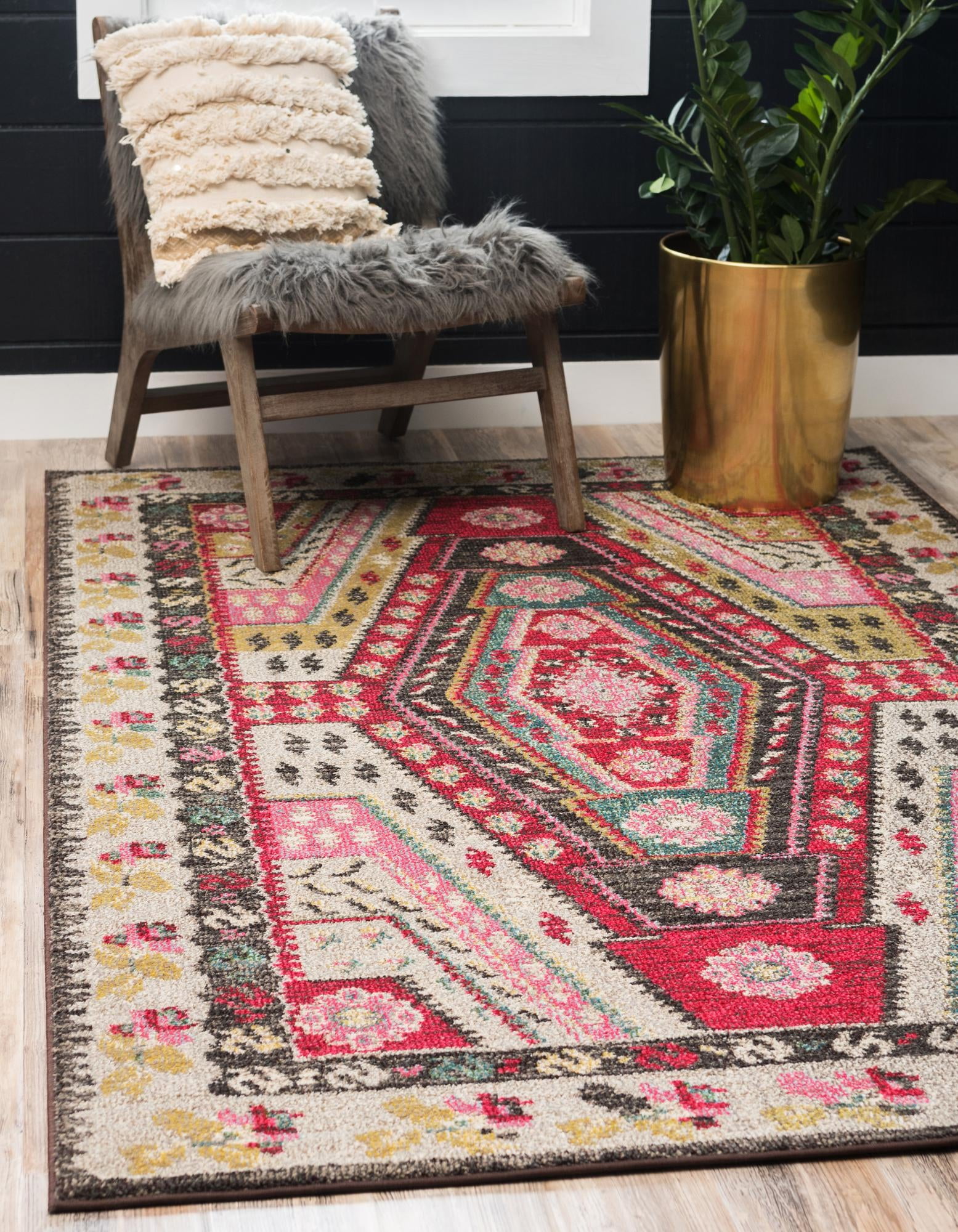 Unique Loom Sedona Collection Area Rug - Carlsbad (4' 1" x 6' 1" Rectangle Multi/Beige)
