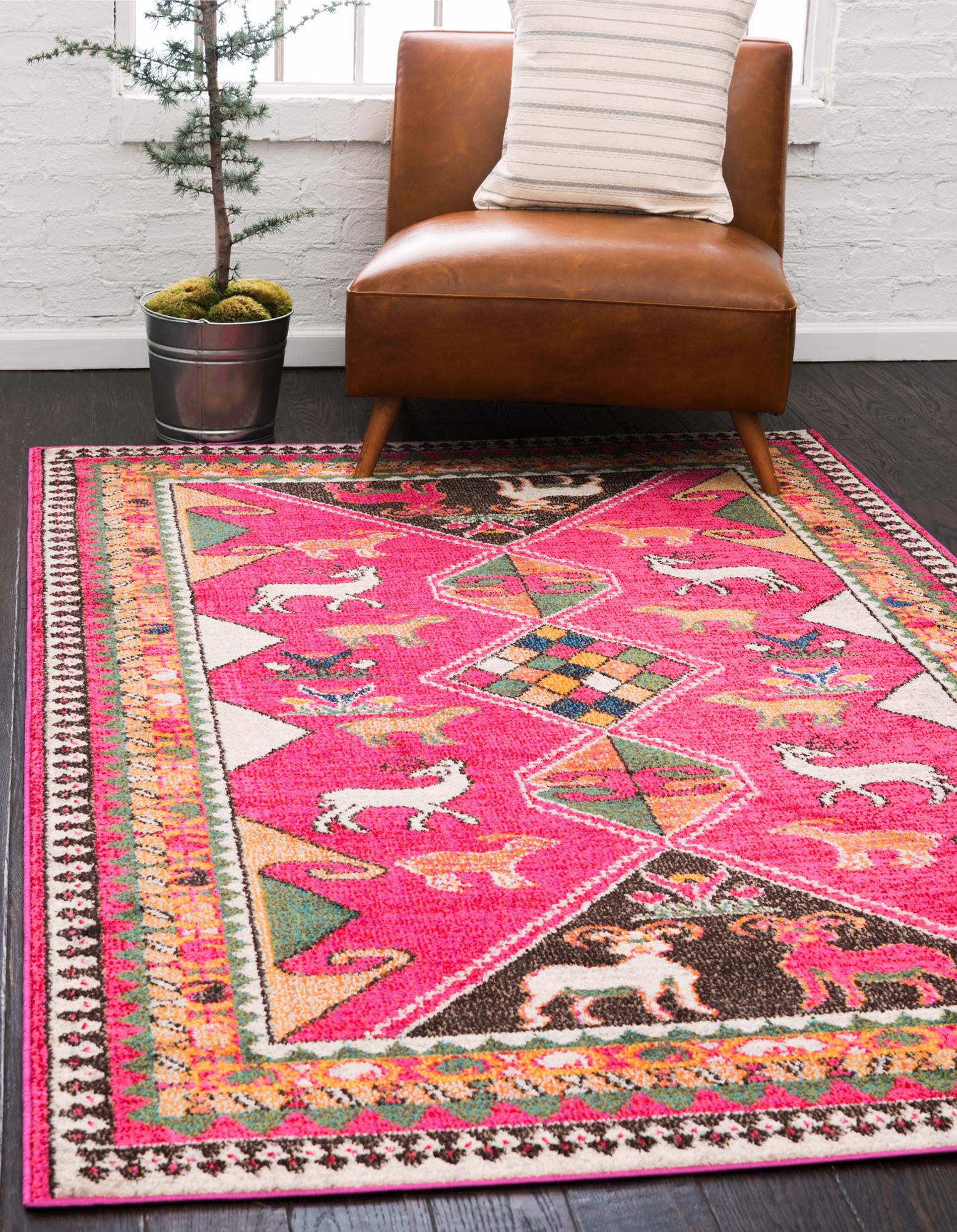 Unique Loom Sedona Collection Area Rug - Cuyahoga (3' 3" x 5' 3" Rectangle Pink/Brown)