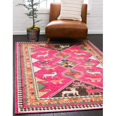 Unique Loom Sedona Collection Area Rug - Cuyahoga (5' 1" x 8' Rectangle Pink/Brown)