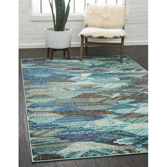 Unique Loom Sedona Collection Area Rug - Rainier (3' 3" x 5' 3" Rectangle Blue/Gray)