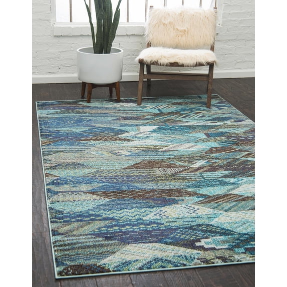 Unique Loom Rainier Sedona Rug, Blue (4' 0 x 6' 0)