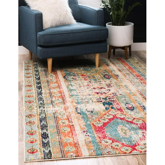 Unique Loom Sedona Collection Area Rug - Yellowstone (2' 2" x 3' 1" Rectangle Blue/Beige)