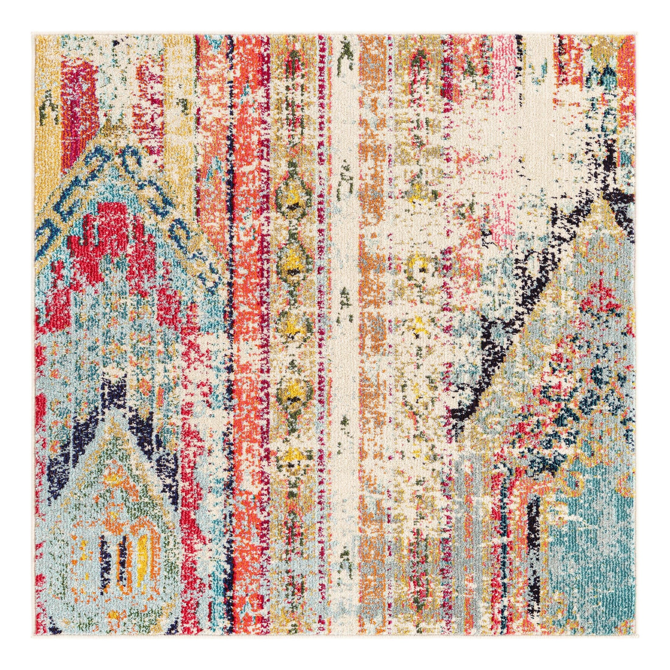 Sedona 4' Square Multi-Color Geometric Area Rug