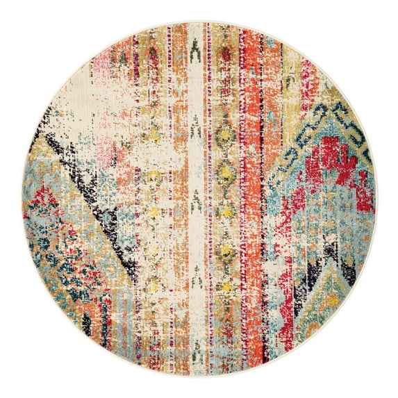 Unique Loom Sedona Collection Area Rug - Yosemite (5' Round Multi/Blue)