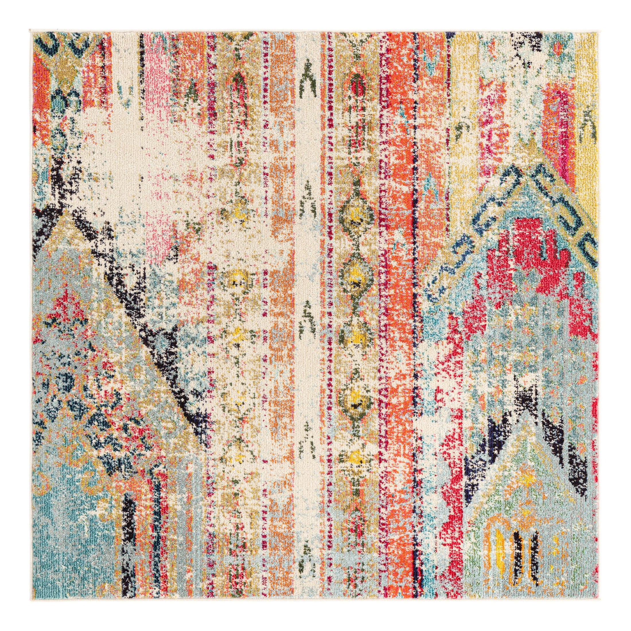 Sedona Multi-Color Geometric Square Area Rug