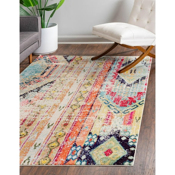 Unique Loom Sedona Collection Area Rug - Yosemite (7' 1" x 10' Rectangle Multi/Blue)