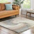 thumbnail image 1 of Unique Loom Soft Touch Shag Collection Area Rug - Selin (5' 1" Square Khaki/Ivory), 1 of 7