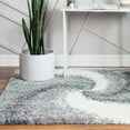 thumbnail image 1 of Unique Loom Soft Touch Shag Collection Area Rug - Selin (8' Square Sage Green/Gray), 1 of 7