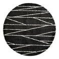 thumbnail image 1 of Unique Loom Serenity Shag Collection Area Rug - Castries (7' Round Black and White), 1 of 12