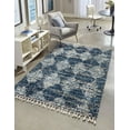 thumbnail image 1 of Unique Loom Serenity Shag Collection Area Rug - Soufriere (5' 3" x 8' Rectangle Blue/Ivory), 1 of 12