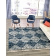 thumbnail image 1 of Unique Loom Serenity Shag Collection Area Rug - Soufriere (7' 10" Square Blue/Ivory), 1 of 12