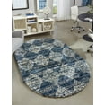 thumbnail image 1 of Unique Loom Serenity Shag Collection Area Rug - Soufriere (7' 10" x 10' Oval Blue/Ivory), 1 of 11