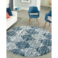 thumbnail image 1 of Unique Loom Serenity Shag Collection Area Rug - Soufriere (7' Round Blue/Ivory), 1 of 11