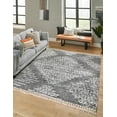 thumbnail image 1 of Unique Loom Serenity Shag Collection Area Rug - Walcott (10' Square Gray/Ivory), 1 of 11