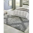 thumbnail image 1 of Unique Loom Serenity Shag Collection Area Rug - Walcott (5' 3" x 8' Rectangle Gray/Ivory), 1 of 11