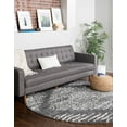 thumbnail image 1 of Unique Loom Serenity Shag Collection Area Rug - Walcott (7' Round Gray/Ivory), 1 of 10