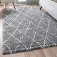 thumbnail image 1 of Unique Loom Rabat Shag Collection Area Rug (4' x 6' Rectangle Gray/Ivory), 1 of 6