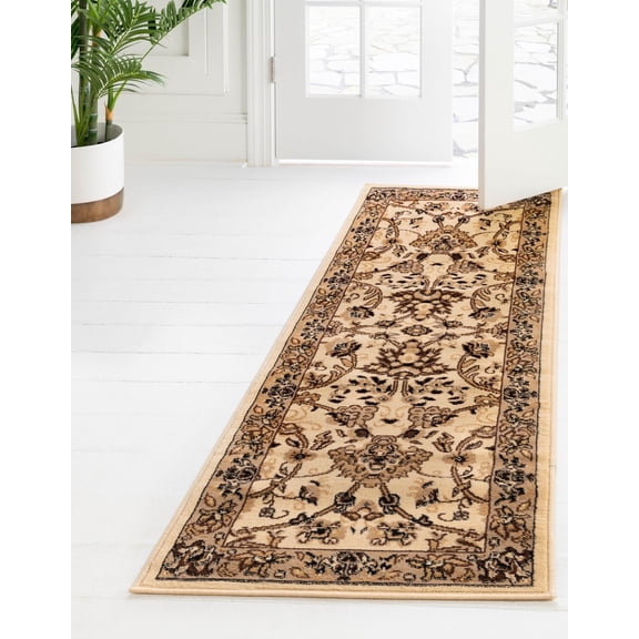 Unique Loom Sialk Hill Collection Area Rug - Washington (2' x 6' 1" Runner Ivory/Black)