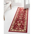 thumbnail image 1 of Unique Loom Sialk Hill Collection Area Rug - Washington (2' 2" x 8' 2" Runner Burgundy/Cream) Floral Traditional Perfect For Living Room Bed Room Dining Room Office, 1 of 7