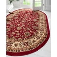 thumbnail image 1 of Unique Loom Sialk Hill Collection Area Rug - Washington (3' 3" x 5' 3" Oval Burgundy/Cream) Floral Traditional Perfect For Living Room Bed Room Dining Room Office, 1 of 7