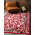 thumbnail image 1 of Unique Loom Sialk Hill Collection Area Rug - Washington (5' 3" x 8' Rectangle Red/Black) Floral Traditional Perfect For Living Room Bed Room Dining Room Office, 1 of 9