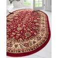 thumbnail image 1 of Unique Loom Sialk Hill Collection Area Rug - Washington (5' 3" x 8' Oval Burgundy/Cream) Floral Traditional Perfect For Living Room Bed Room Dining Room Office, 1 of 10