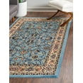 thumbnail image 1 of Unique Loom Sialk Hill Collection Area Rug - Washington (6' 1" x 9' Rectangle Light Blue/Navy Blue) Floral Traditional Perfect For Living Room Bed Room Dining Room Office, 1 of 9