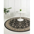 thumbnail image 1 of Unique Loom Sialk Hill Collection Area Rug - Washington (7' 10" Round Black/Gray) Floral Traditional Perfect For Living Room Bed Room Dining Room Office, 1 of 8