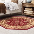 thumbnail image 1 of Unique Loom Sialk Hill Collection Area Rug - Washington (7' 11" Octagon Burgundy/Cream) Floral Traditional Perfect For Living Room Bed Room Dining Room Office, 1 of 8
