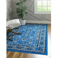 thumbnail image 1 of Unique Loom Sialk Hill Collection Area Rug - Washington (7' x 10' Rectangle Dark Blue/Black) Floral Traditional Perfect For Living Room Bed Room Dining Room Office, 1 of 8