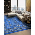 thumbnail image 1 of Unique Loom Sialk Hill Collection Area Rug - Washington (8' Square Dark Blue/Black) Floral Traditional Perfect For Living Room Bed Room Dining Room Office, 1 of 8