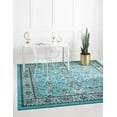 thumbnail image 1 of Unique Loom Sialk Hill Collection Area Rug - Washington (7' 10" Square Turquoise/Black), 1 of 7