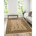 thumbnail image 1 of Unique Loom Sialk Hill Collection Area Rug - Washington (9' 10" x 13' 1" Rectangle Ivory/Black) Floral Traditional Perfect For Living Room Bed Room Dining Room Office, 1 of 9
