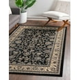 thumbnail image 1 of Unique Loom Sialk Hill Collection Area Rug - Washington (9' x 12' Rectangle Black/Gray) Floral Traditional Perfect For Living Room Bed Room Dining Room Office, 1 of 7