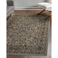 thumbnail image 1 of Unique Loom Sialk Hill Collection Area Rug - Washington (9' x 12' Rectangle Gray/Black) Floral Traditional Perfect For Living Room Bed Room Dining Room Office, 1 of 7