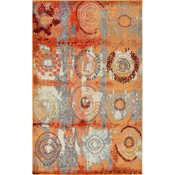 Unique Loom Sierra Estrella Rug , 5' 1" x 8' 0" ,Orange