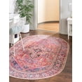 thumbnail image 1 of Unique Loom Timeless Collection Area Rug - Simon (7' 6" x 10' 6" Oval Red/Teal), 1 of 7