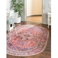 thumbnail image 1 of Unique Loom Timeless Collection Area Rug - Simon (4' 1" x 6' 1" Oval Red/Teal), 1 of 8