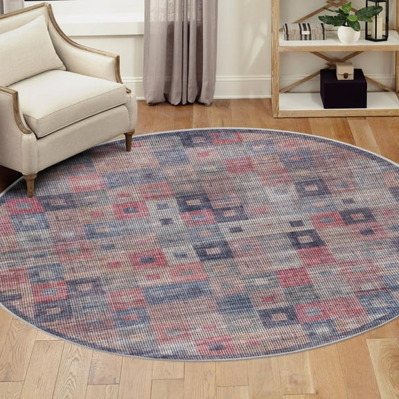 Unique Loom Sisu Collection Area Rug - Chennai (7' 10" Round Multi/Brown)