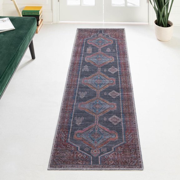 Unique Loom Sisu Collection Area Rug - Mizoram (2' x 5' 1" Runner Charcoal and Gray/Brown)