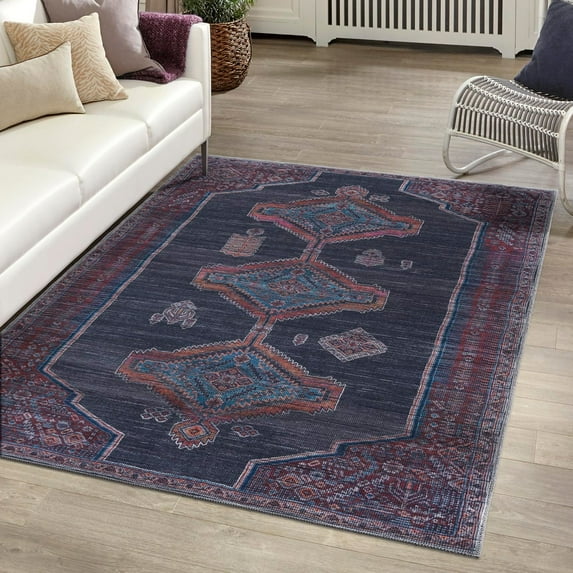 Unique Loom Sisu Collection Area Rug - Mizoram (6' 1" x 9' Rectangle Charcoal and Gray/Brown)