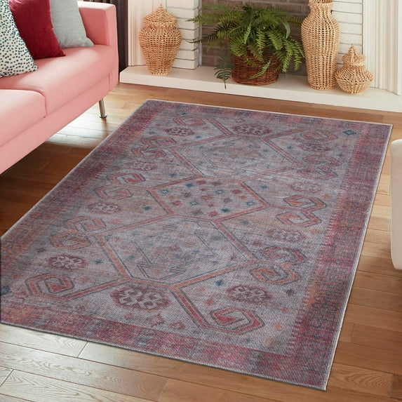 Unique Loom Sisu Collection Area Rug - Punjab (10' 6" x 13' Rectangle Rust red and Beige/Black)