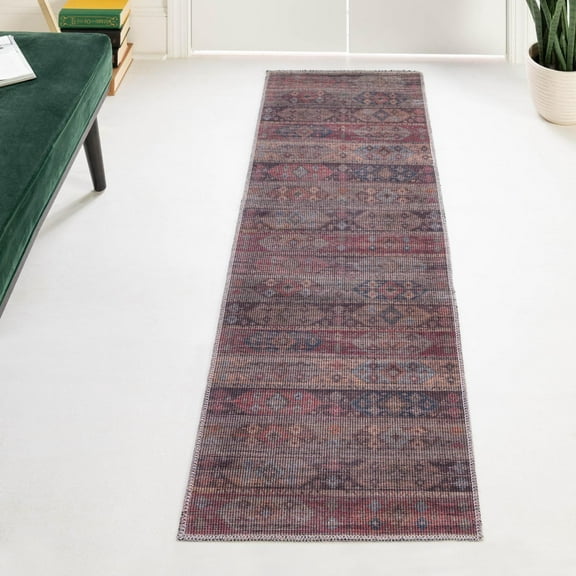 Unique Loom Sisu Collection Area Rug - Kolkata (2' 7" x 14' Runner Multi/Black)